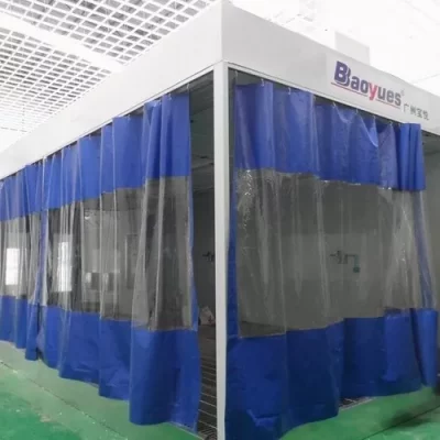 Промышленная глухая штора на люверсах (крепится к потолку-перекрытию)